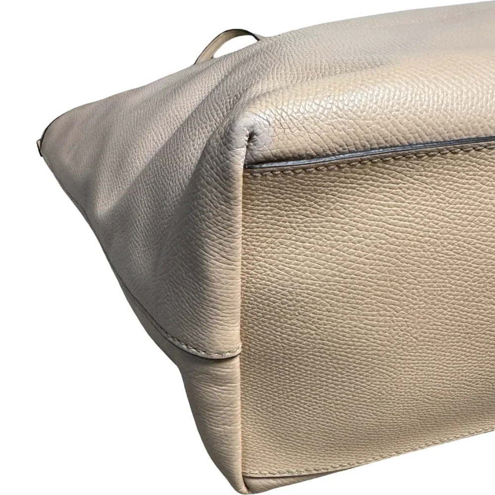 Coach City Zip Top Tote Pebbled Leather Blush Tan Camel Shoulder Bag Women